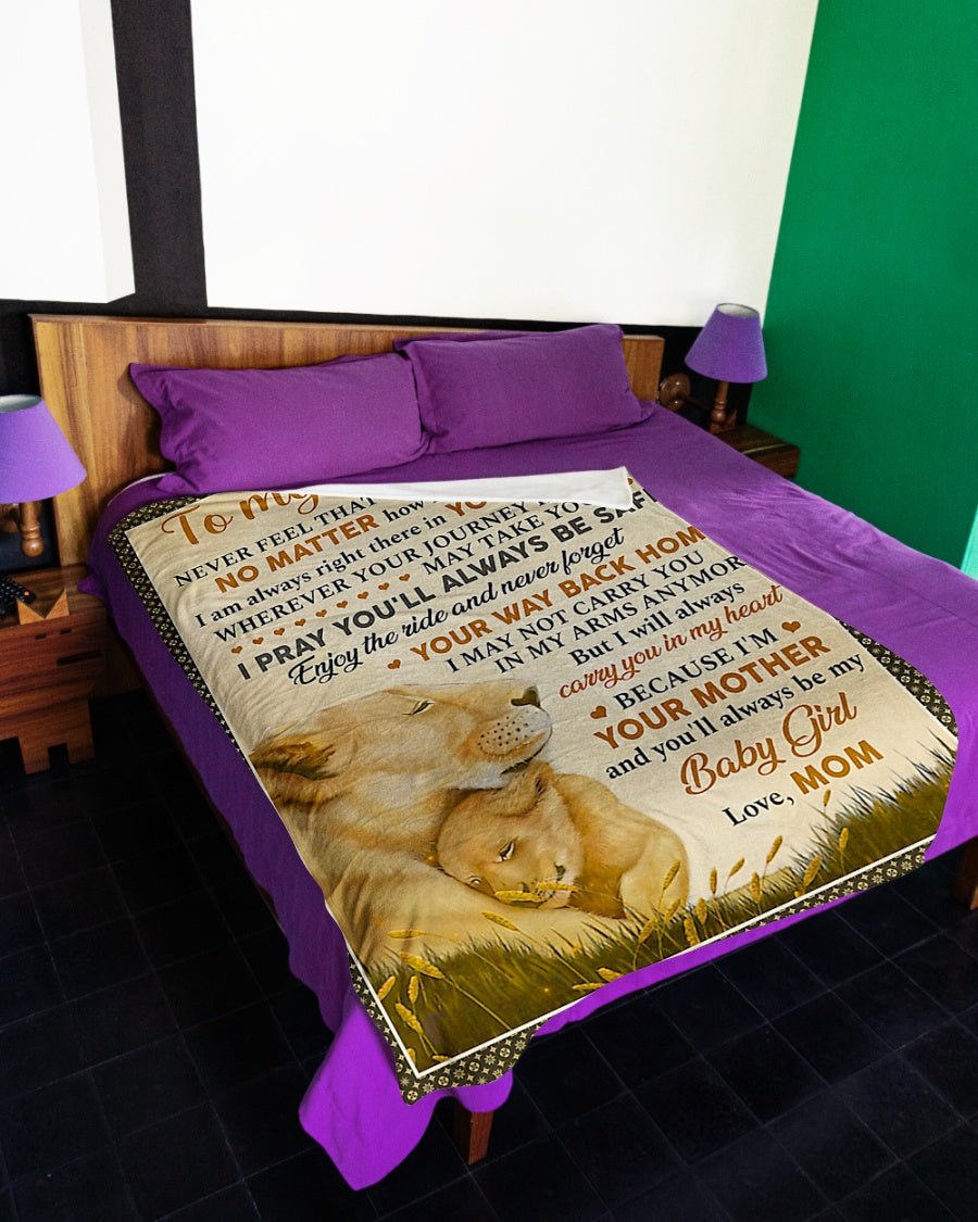 Lion Your Way Back Home Daughter Gift Flannel Blanket For Cozy Bedroom Sofa Decor