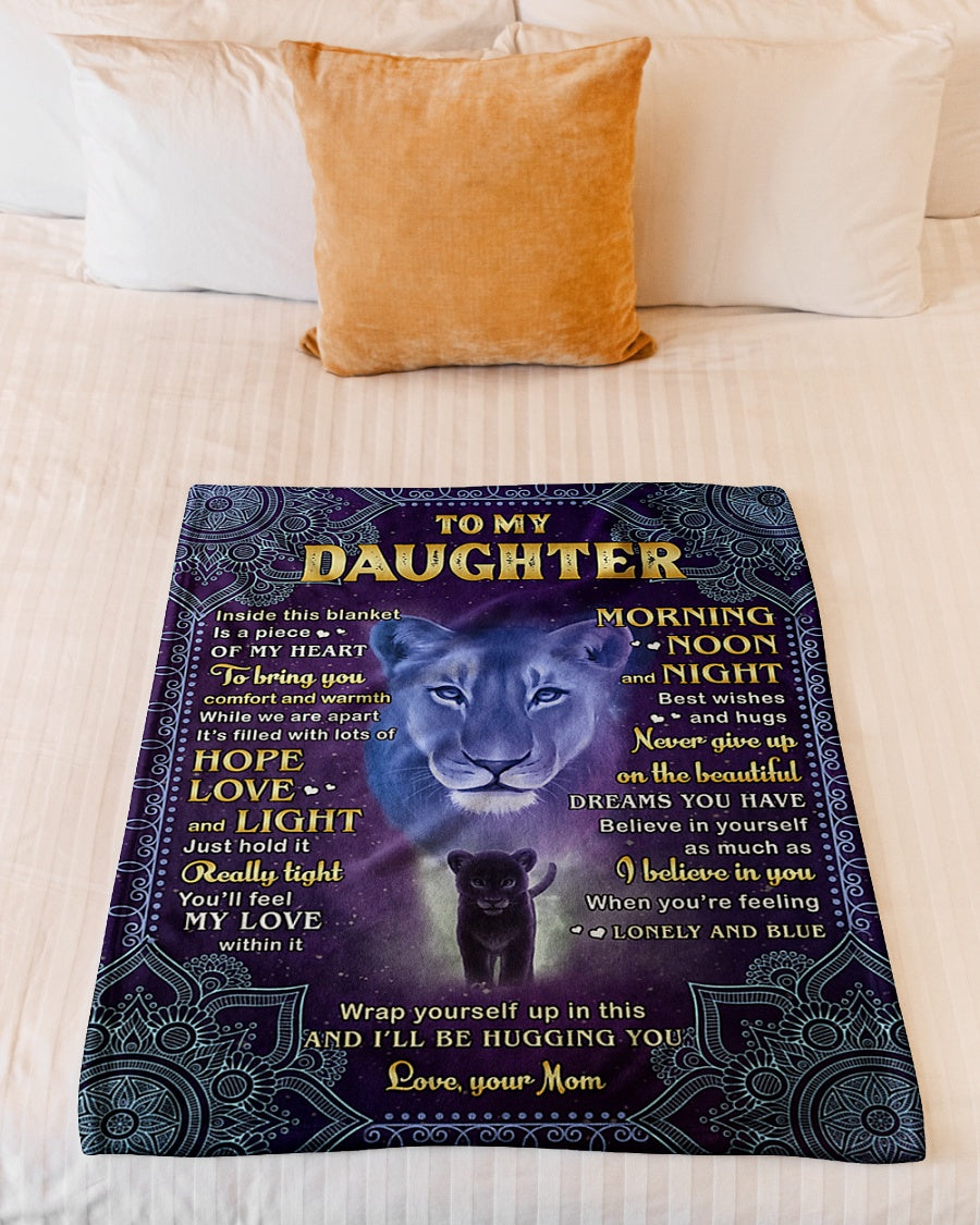 Lion I Believe In You Daughter Gift Flannel Blanket For Cozy Bedroom Sofa Decor