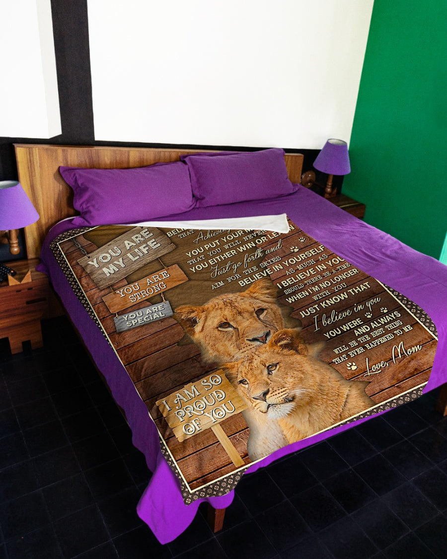 Lion You Are My Life Daughter Gift Flannel Blanket For Cozy Bedroom Sofa Decor