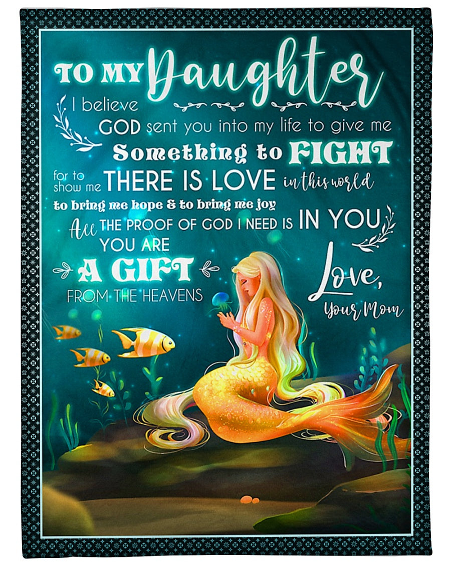 Mermaid God Sent You Into My Life Mom To Daughter Flannel Blanket For Cozy Bedroom Sofa Decor