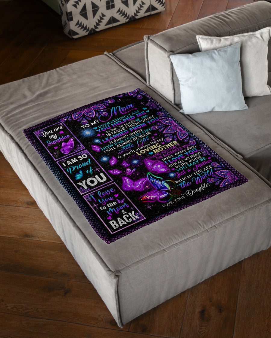 Butterfly You Are The Best Loving Mother Flannel Blanket For Cozy Bedroom Sofa Decor