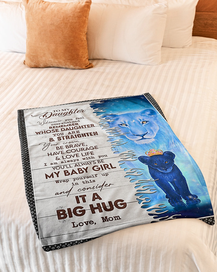 Lion Consider Big Hug Mom To Daughter Flannel Blanket For Cozy Bedroom Sofa Decor