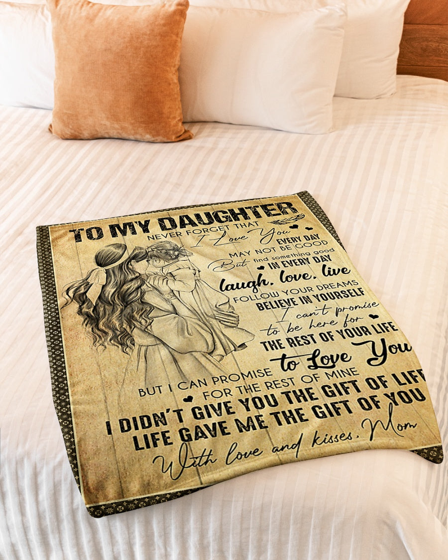 Family The Gift Of Life Daughter Gift Flannel Blanket For Cozy Bedroom Sofa Decor
