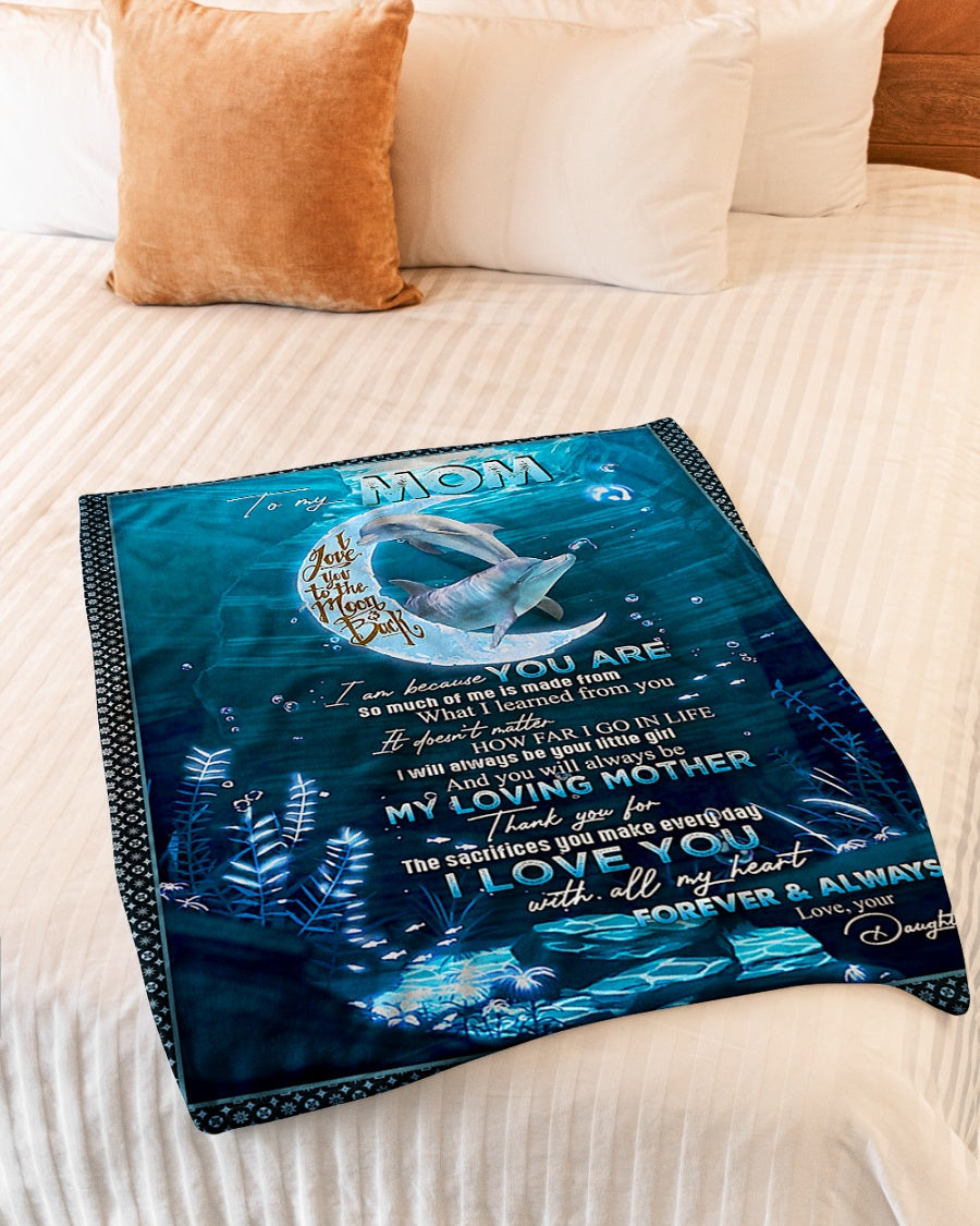 Dolphin I Love You With All My Heart Flannel Blanket For Cozy Bedroom Sofa Decor