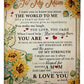 Sunflower I Love You With All My Heart Flannel Blanket For Cozy Bedroom Sofa Decor