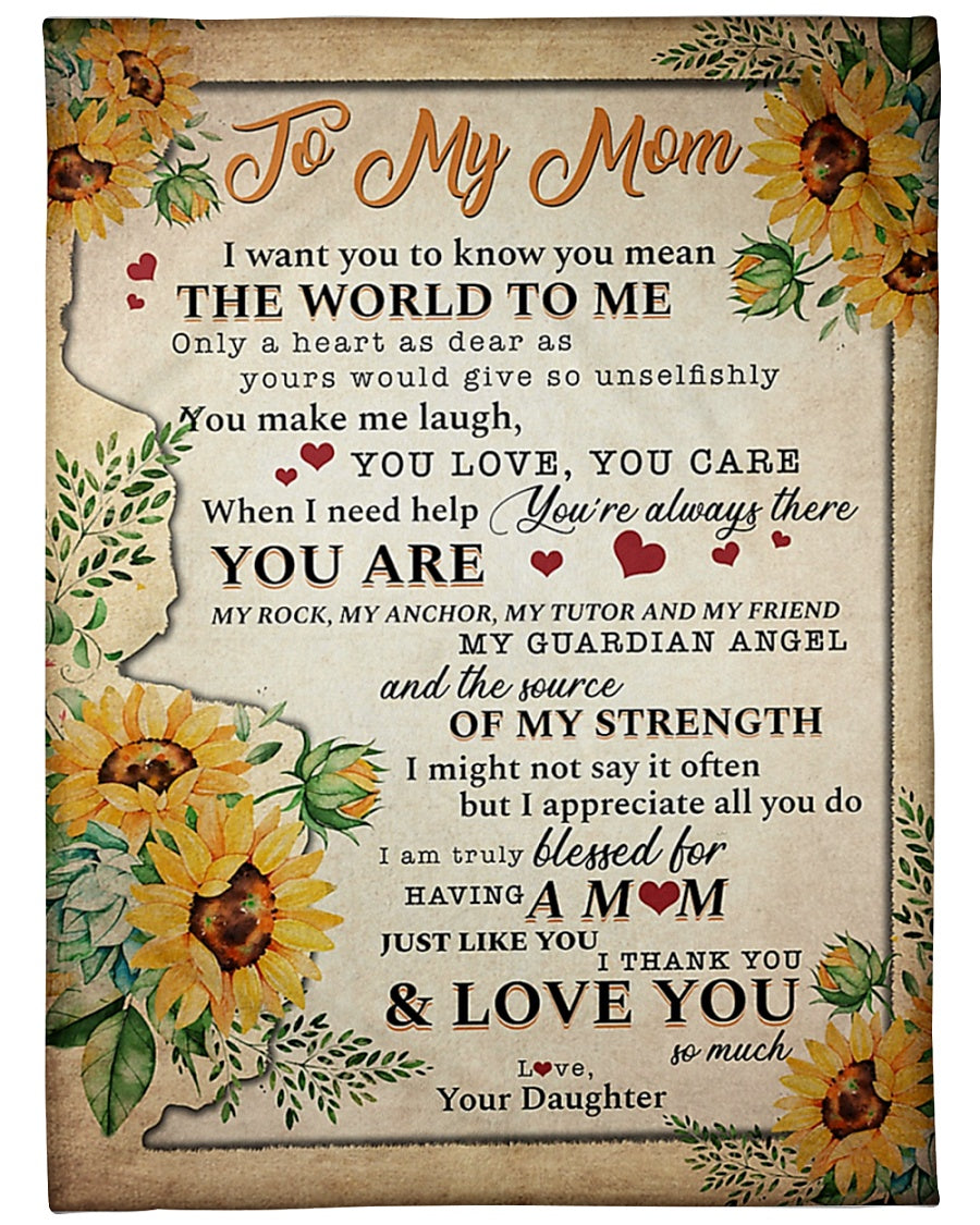 Sunflower I Love You With All My Heart Flannel Blanket For Cozy Bedroom Sofa Decor