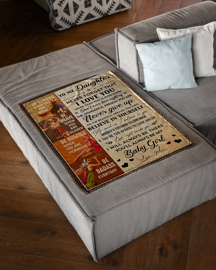 Family Never Forget That I Love You Mom To Daughter Flannel Blanket For Cozy Bedroom Sofa Decor