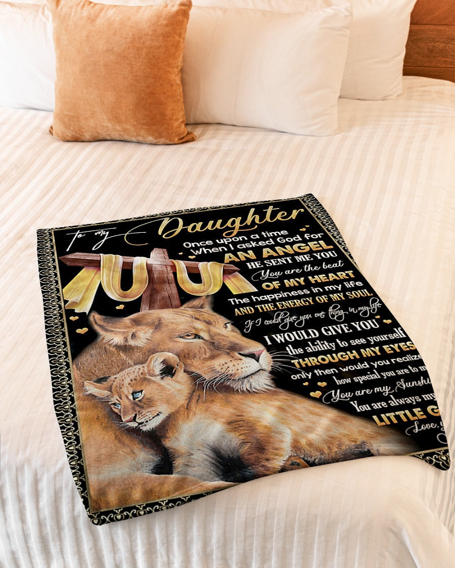 Lion You Are My Sunshine Daughter Gift Flannel Blanket For Cozy Bedroom Sofa Decor