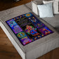 Hippie Girl Follow Your Dream Daughter Gift Flannel Blanket For Cozy Bedroom Sofa Decor