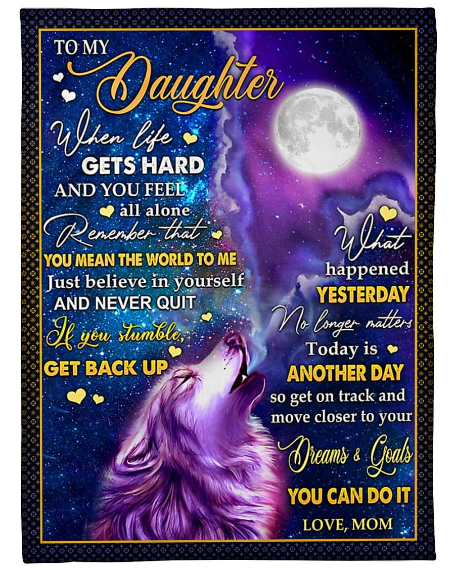 Wolf Believe In Yourself You Can Do It Flannel Blanket For Cozy Bedroom Sofa Decor