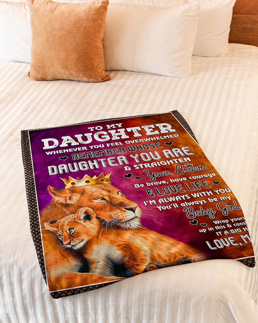 Lion I'm Always With You Daughter Gift Flannel Blanket For Cozy Bedroom Sofa Decor