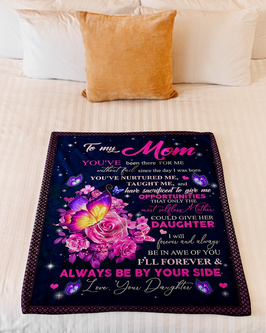 Rose To My Mother Her Daughter Flannel Blanket For Cozy Bedroom Sofa Decor
