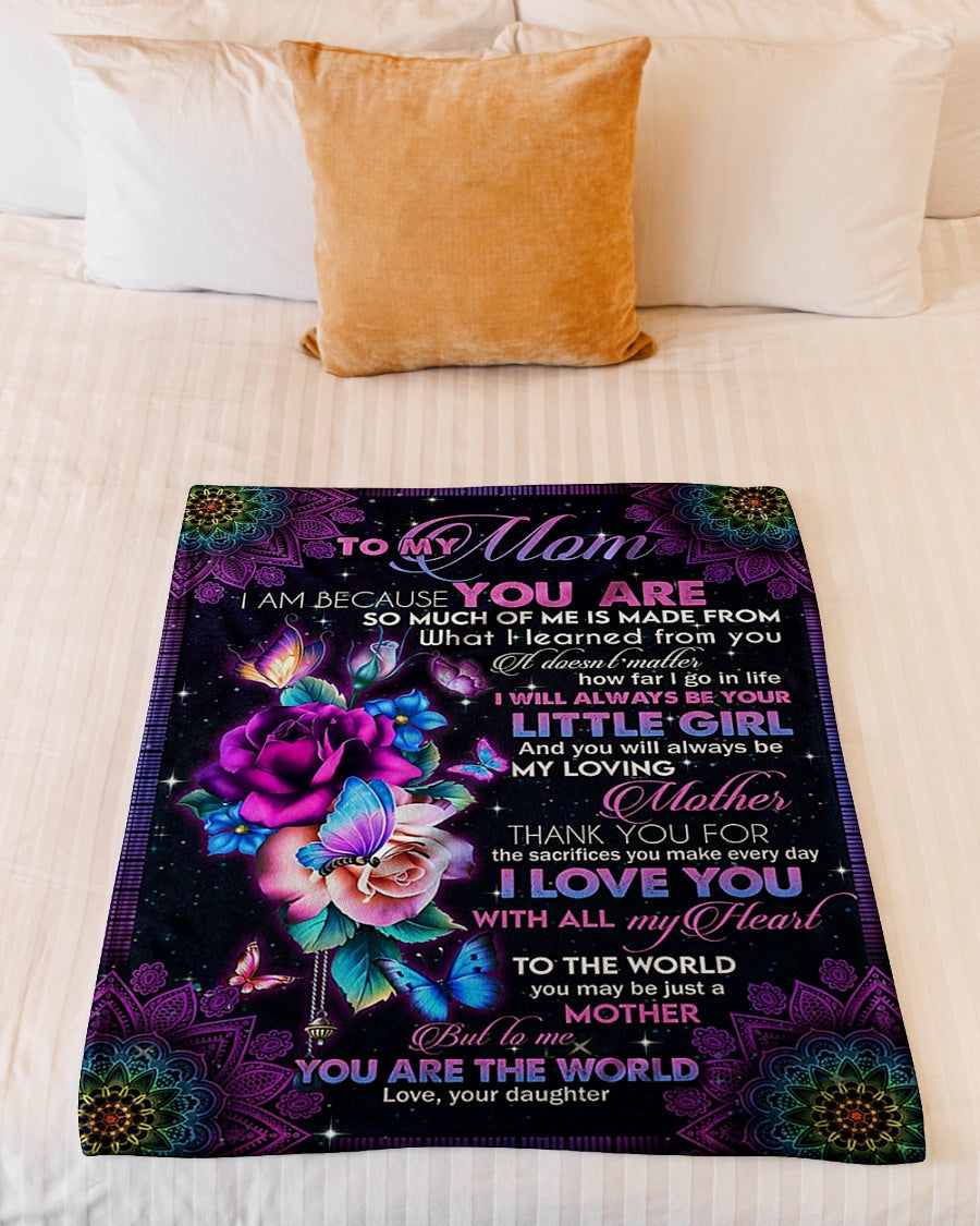 Rose You Will Always Be My Loving Mother Flannel Blanket For Cozy Bedroom Sofa Decor
