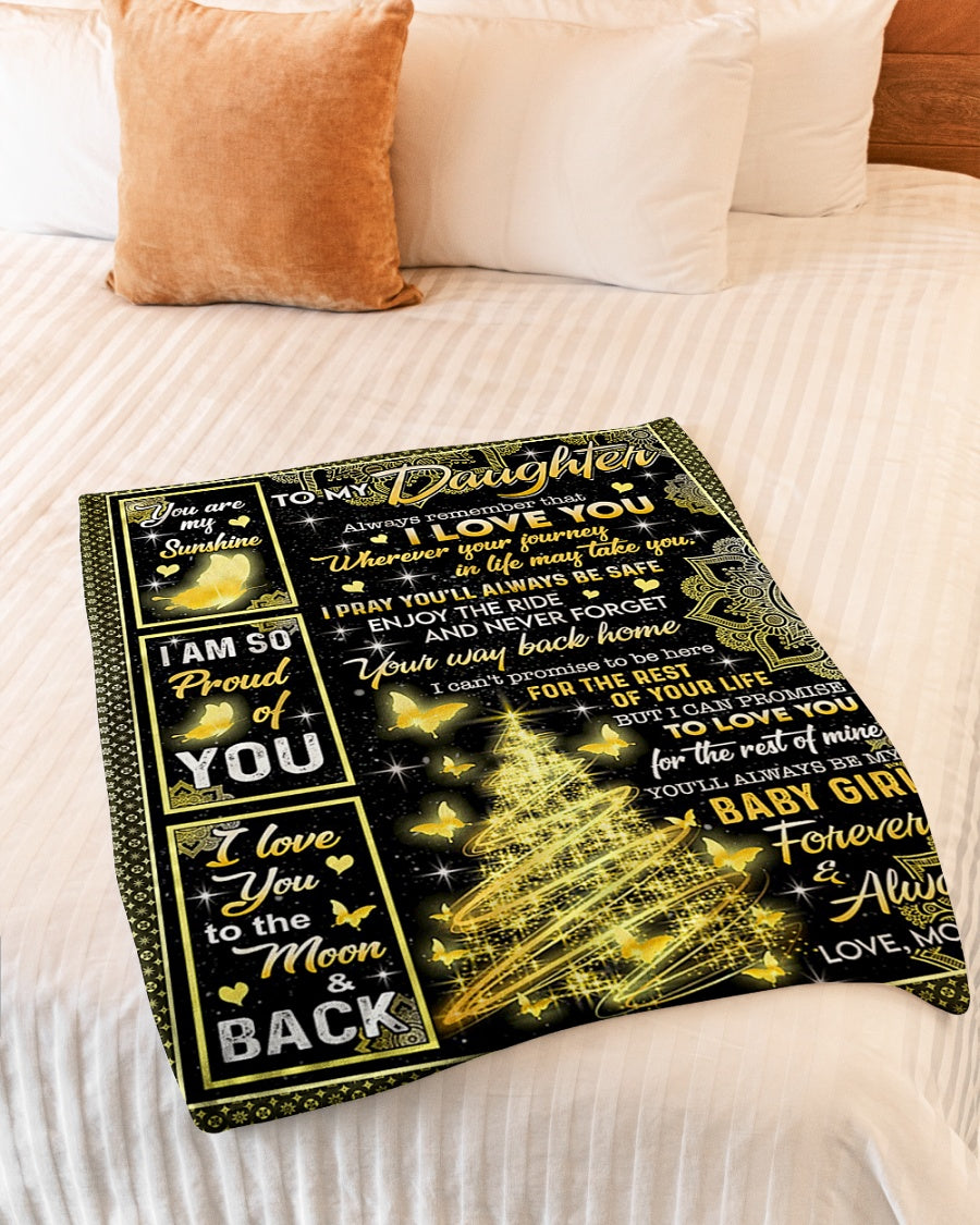 Family I Am So Proud Of You Daughter Gift Christmas Flannel Blanket For Cozy Bedroom Sofa Decor