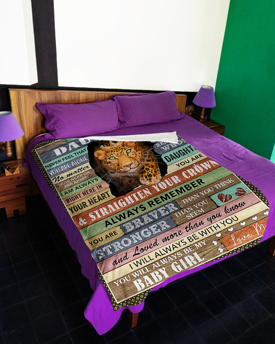 Cheetah Never Feel You Are Alone Panther Mom To Daughter Flannel Blanket For Cozy Bedroom Sofa Decor