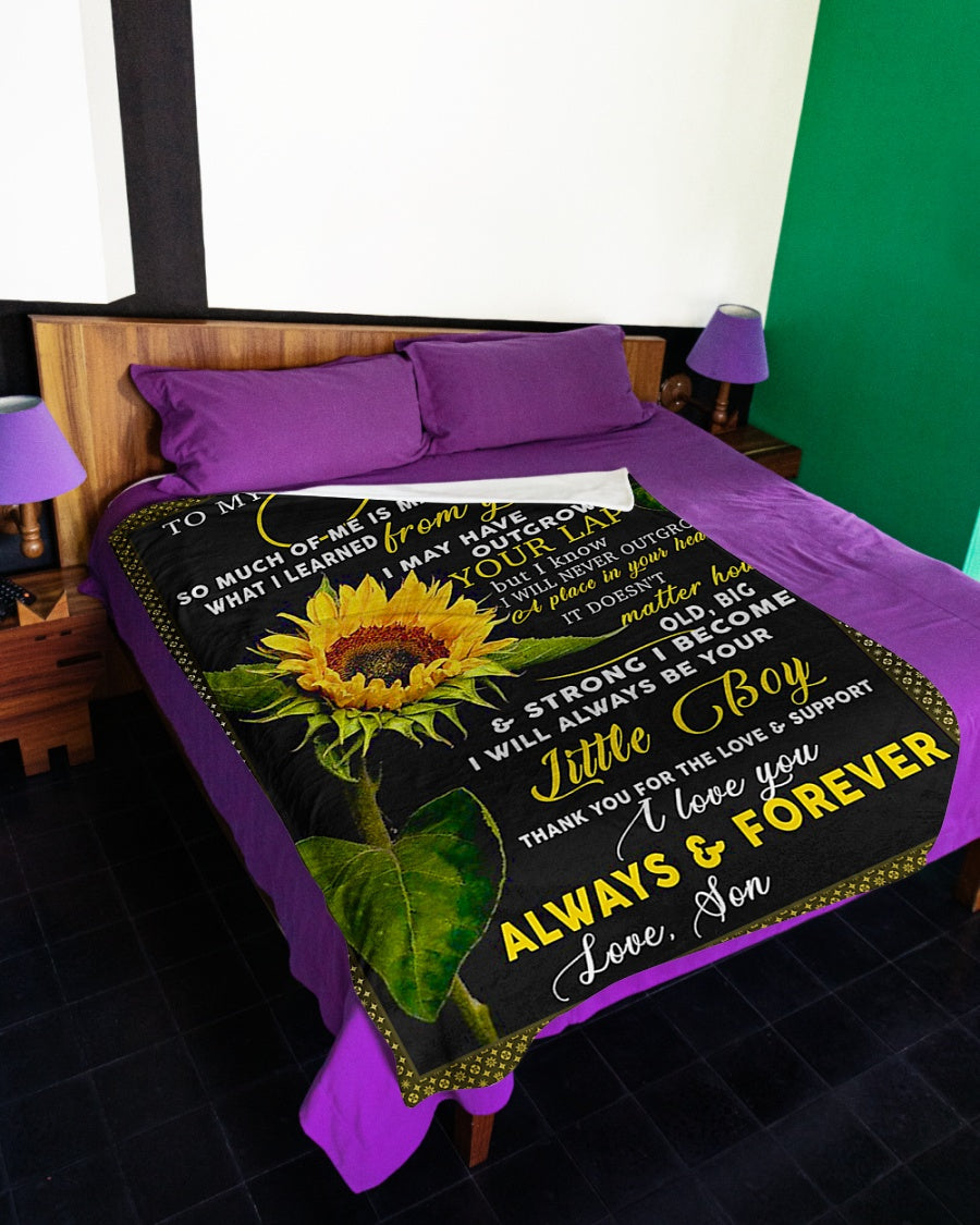 Sunflower You Mean The World To Me Little Boy Flannel Blanket For Cozy Bedroom Sofa Decor