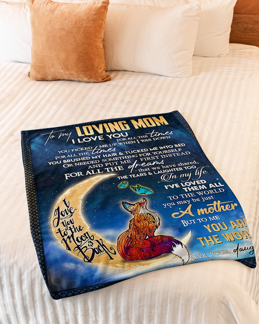 Wolf To My Mom You Will Always Be My Loving Mom Flannel Blanket For Cozy Bedroom Sofa Decor