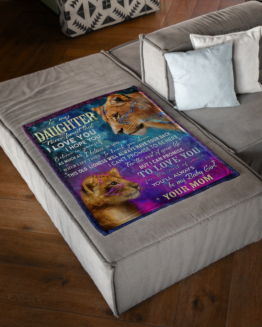 Lion Believe In Yourself Daughter Gift Flannel Blanket For Cozy Bedroom Sofa Decor