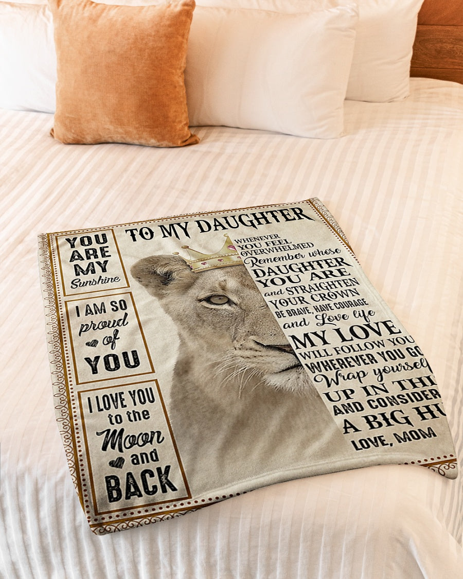 Lion You Are My Sunshine Daughter Gift Flannel Blanket For Cozy Bedroom Sofa Decor