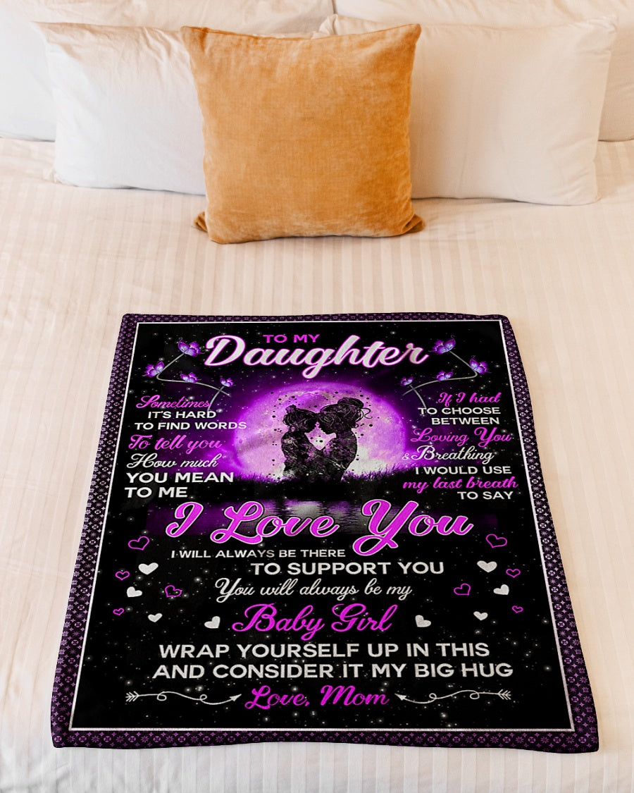Family Baby Girl Mom To Daughter Flannel Blanket For Cozy Bedroom Sofa Decor