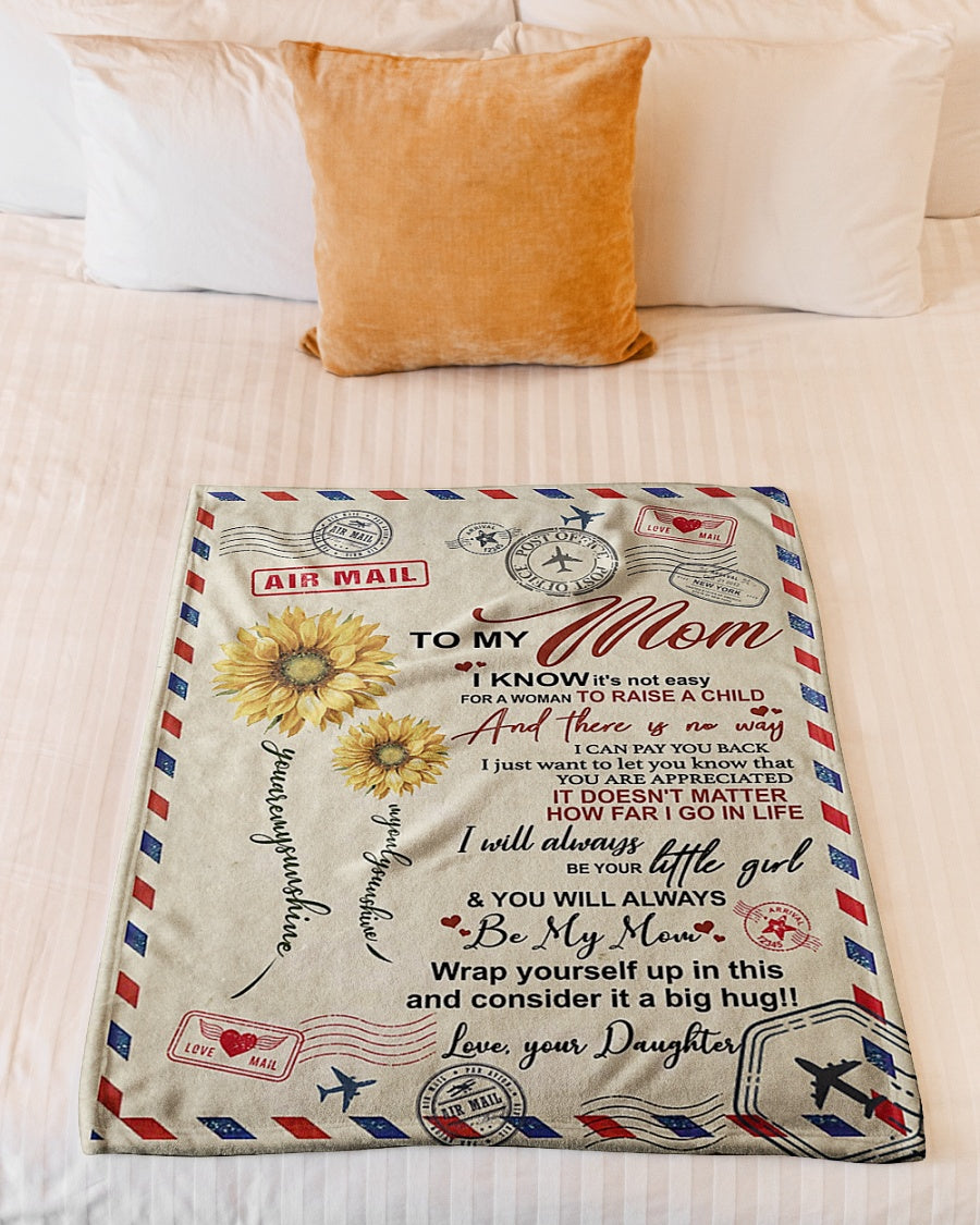Loving Mom Family Gift Flannel Blanket For Cozy Bedroom Sofa Decor