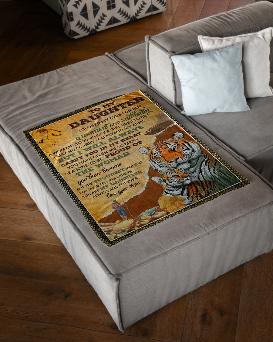 Family I Closed My Eyes For But A Moment Mom To Daughter Flannel Blanket For Cozy Bedroom Sofa Decor