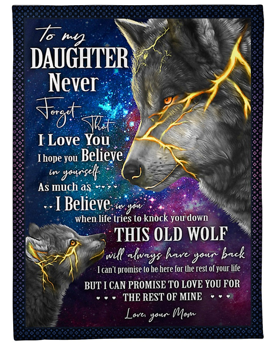 Wolf Believe In Yourself I Love You Flannel Blanket For Cozy Bedroom Sofa Decor