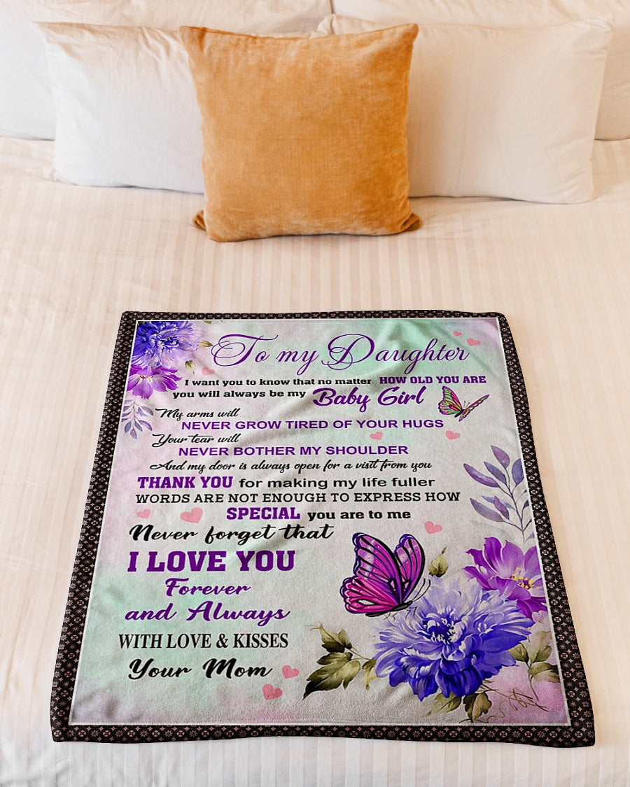 Butterfly How You Are To Me Daughter Gift Flannel Blanket For Cozy Bedroom Sofa Decor