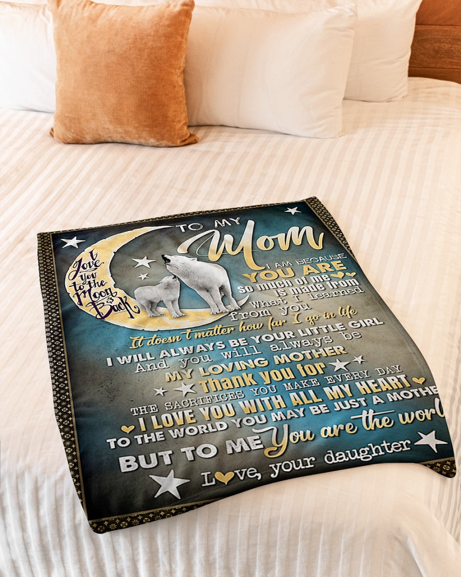 Wolf I Love You To The Moon And Back You Are The World Flannel Blanket For Cozy Bedroom Sofa Decor