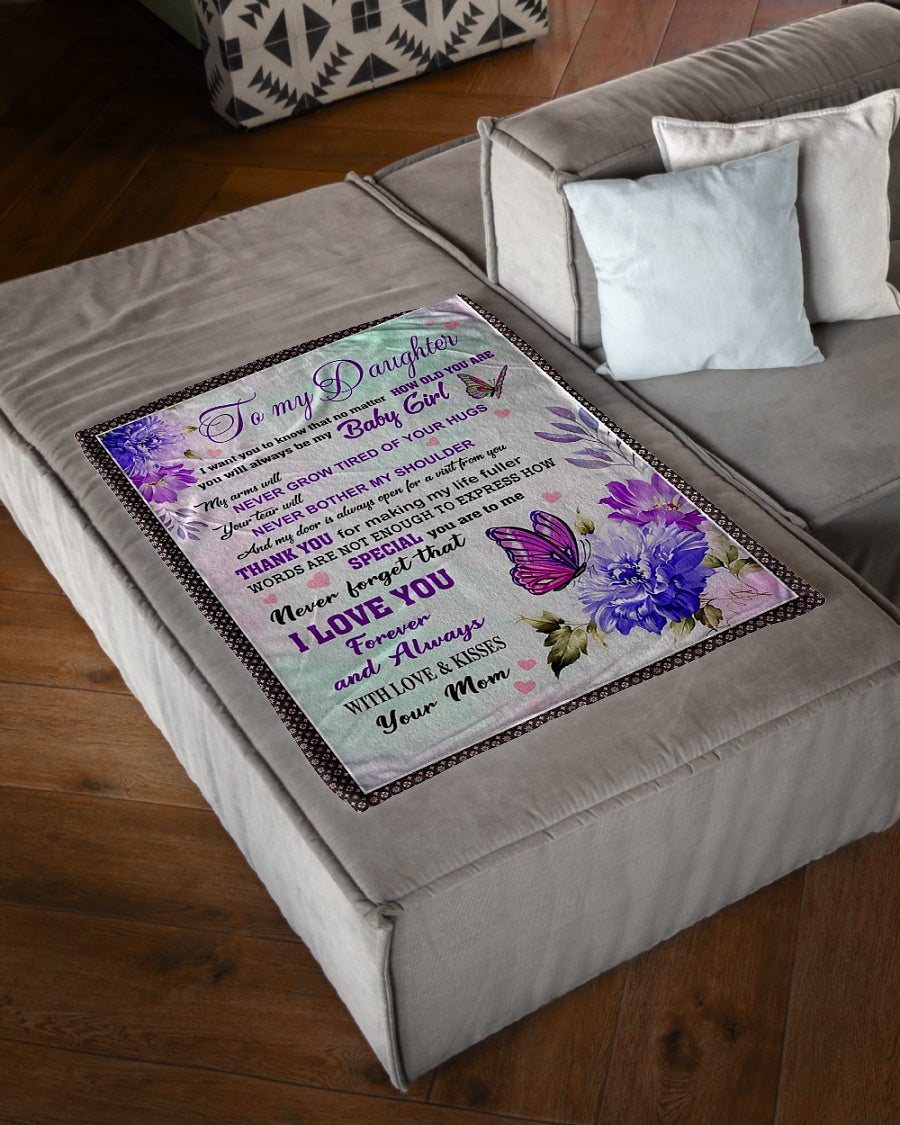 Butterfly How You Are To Me Daughter Gift Flannel Blanket For Cozy Bedroom Sofa Decor