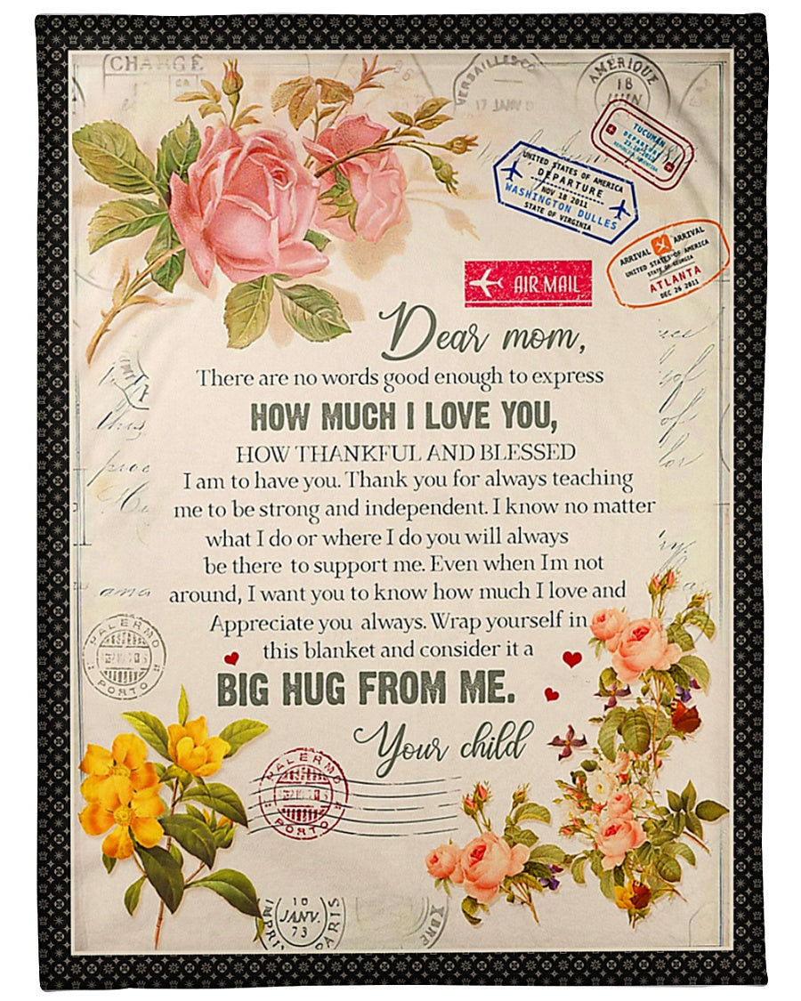 Family To My Mother For Mother Rose Letter Flannel Blanket For Cozy Bedroom Sofa Decor