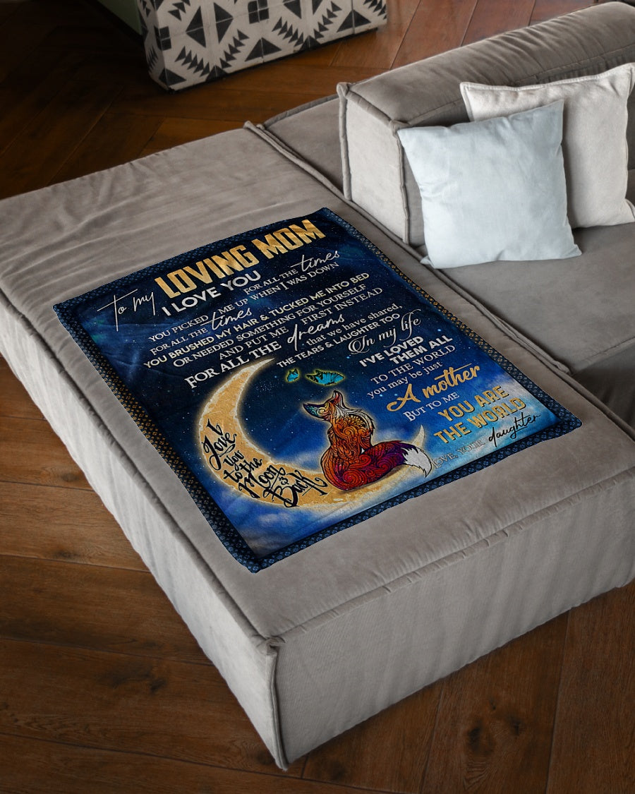 Wolf To My Mom You Will Always Be My Loving Mom Flannel Blanket For Cozy Bedroom Sofa Decor