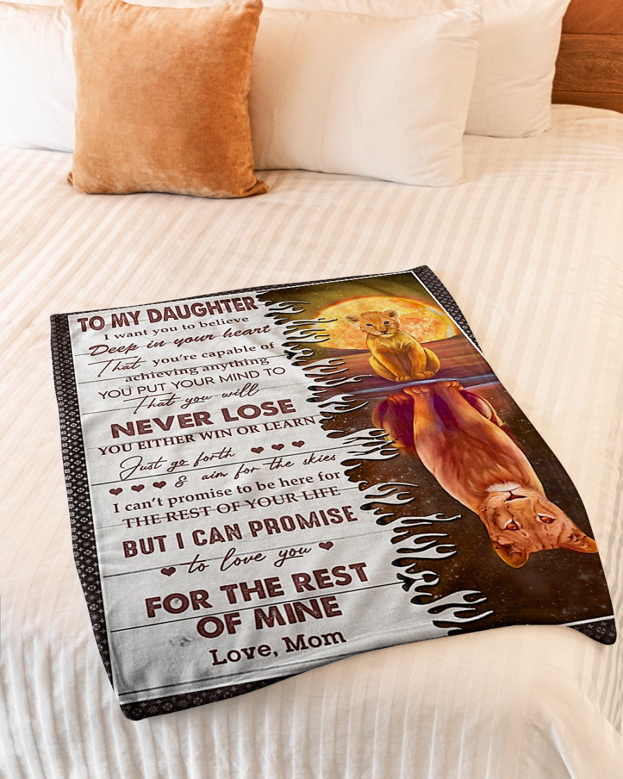 Lion Deep In Your Heart Daughter Gift Flannel Blanket For Cozy Bedroom Sofa Decor