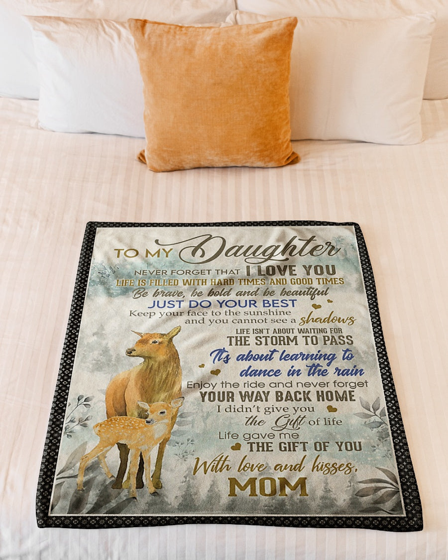Family Just Do Your Best Daughter Gift Flannel Blanket For Cozy Bedroom Sofa Decor