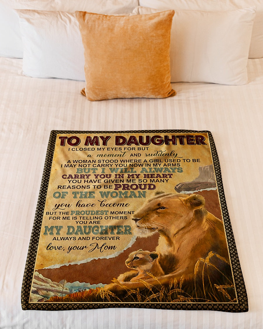 Lion Carry You In My Heart Gift Flannel Blanket For Cozy Bedroom Sofa Decor