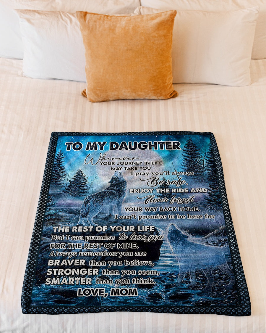 Wolf The Rest Of Your Life Daughter Gift Flannel Blanket For Cozy Bedroom Sofa Decor