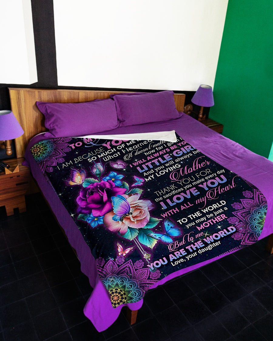 Rose You Will Always Be My Loving Mother Flannel Blanket For Cozy Bedroom Sofa Decor