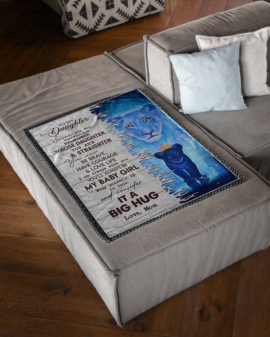 Lion Consider Big Hug Mom To Daughter Flannel Blanket For Cozy Bedroom Sofa Decor