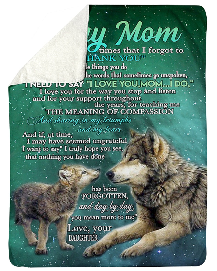 Wolf I Loved You My Whole Life Mother Flannel Blanket For Cozy Bedroom Sofa Decor