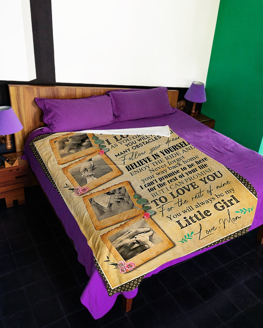 Family Follow Your Dreams Daughter Gift Flannel Blanket For Cozy Bedroom Sofa Decor