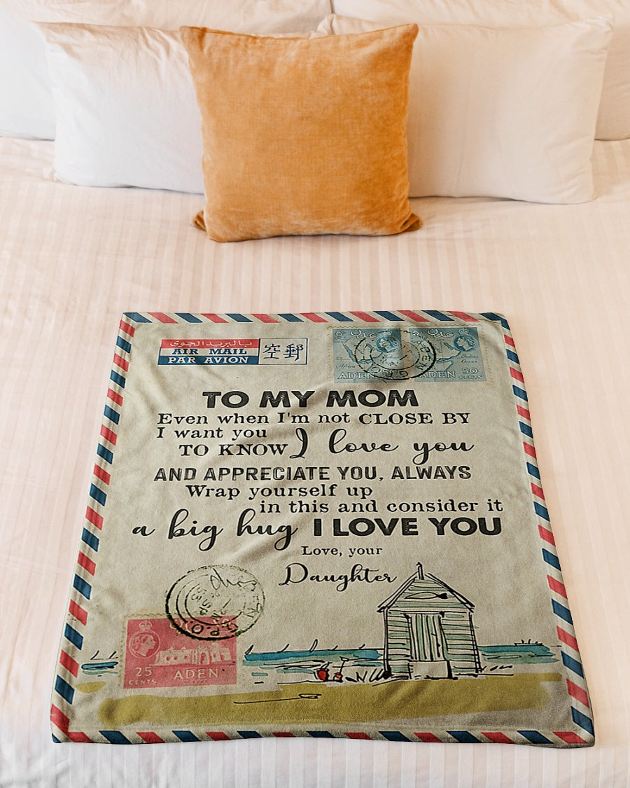 Dear Mom Letter I Love You Flannel Blanket For Cozy Bedroom Sofa Decor