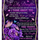 Rose I Think About You Daughter Gift Flannel Blanket For Cozy Bedroom Sofa Decor