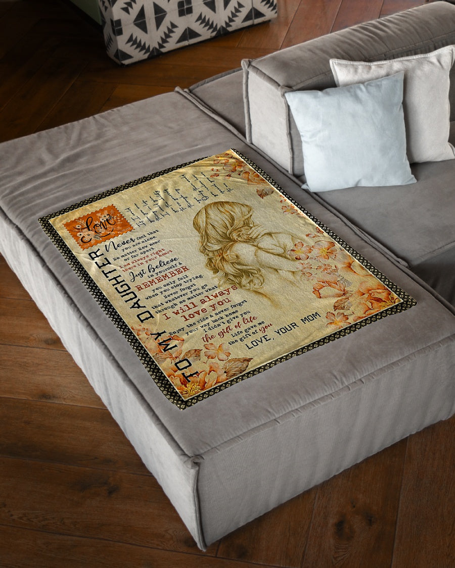 Family Mom Will Always Love You Daughter Gift Flannel Blanket For Cozy Bedroom Sofa Decor