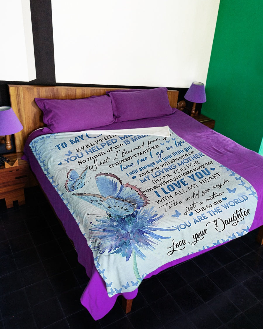 Butterfly You Will Always Be My Loving Mother I Love You Flannel Blanket For Cozy Bedroom Sofa Decor
