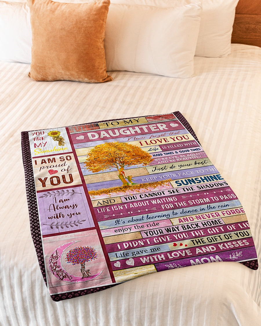 Family Love The Gift Of Life Daughter Gift Flannel Blanket For Cozy Bedroom Sofa Decor