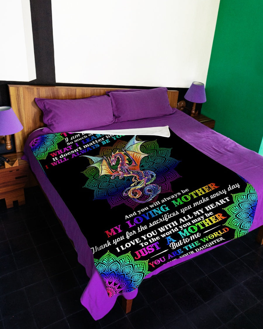 Dragon Love To My Mom Dragon Thank You Flannel Blanket For Cozy Bedroom Sofa Decor