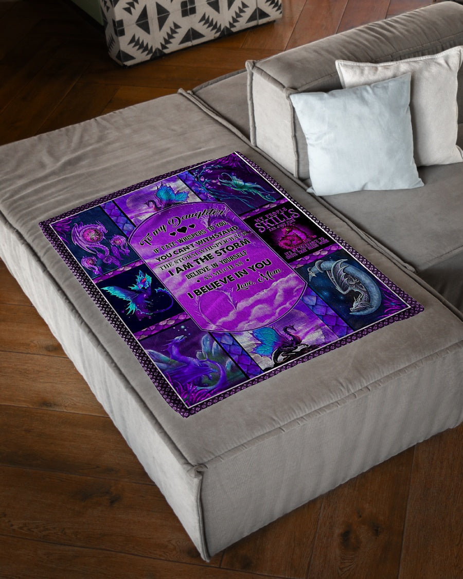 Dragon If Fate Whispers To You Halloween Mom To Daughter Flannel Blanket For Cozy Bedroom Sofa Decor