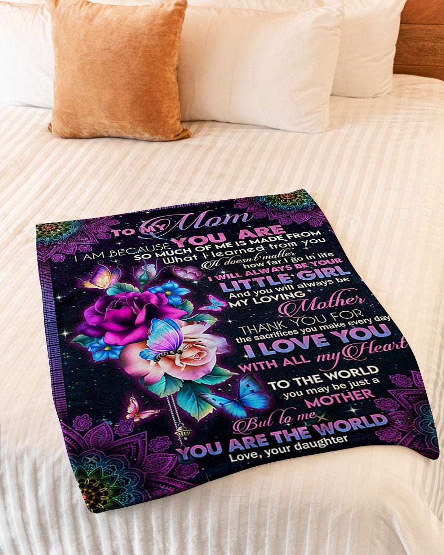 Rose You Will Always Be My Loving Mother Flannel Blanket For Cozy Bedroom Sofa Decor