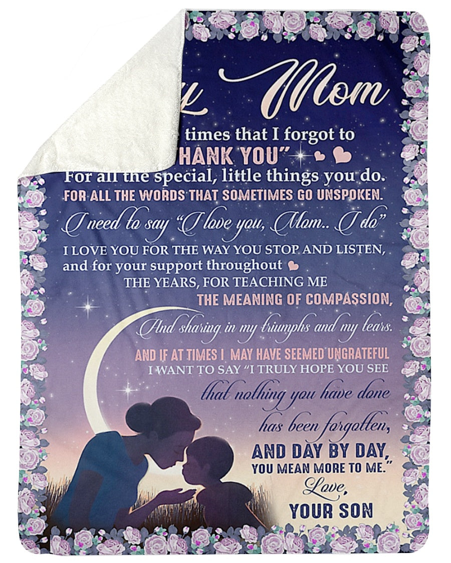 Family Will Always Be The Greatest Mom Mother Moon Flannel Blanket For Cozy Bedroom Sofa Decor