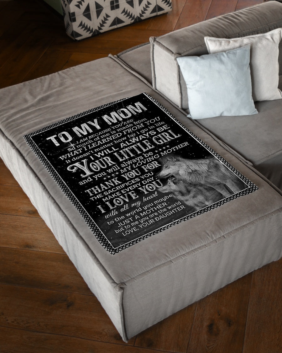 Wolf You Are My Hero Your Little Girl Flannel Blanket For Cozy Bedroom Sofa Decor